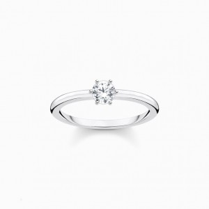 Thomas Sabo Ring White Stone Silver Prstene Damske Strieborne | SK-50SJKDWYL