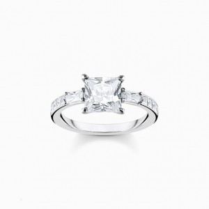 Thomas Sabo Ring White Stones Silver Prstene Damske Strieborne | SK-24RWGLTKA