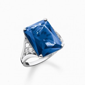 Thomas Sabo Ring With Blue And White Stones Silver Prstene Damske Strieborne | SK-16JFXAUGS