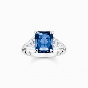 Thomas Sabo Ring With Blue And White Stones Silver Prstene Damske Strieborne | SK-30YQHVECG