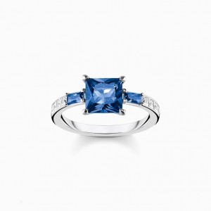 Thomas Sabo Ring With Blue And White Stones Silver Prstene Damske Strieborne | SK-17PYABZUH