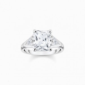 Thomas Sabo Ring With White Stones Silver Prstene Damske Strieborne | SK-96SPITONF