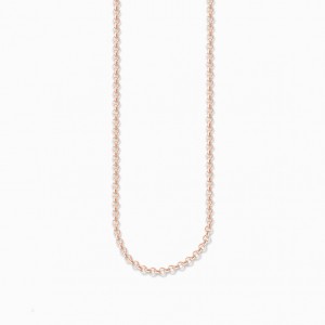 Thomas Sabo Round Belcher Chain Nahrdelnik Damske Ruzove Zlate Strieborne | SK-32ZMUTBRV