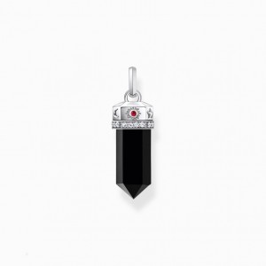 Thomas Sabo Silver Blackened Pendant With Onyx In Hexagon-Shape And Stones Prívesky Damske Strieborne | SK-62ZQKMXOT