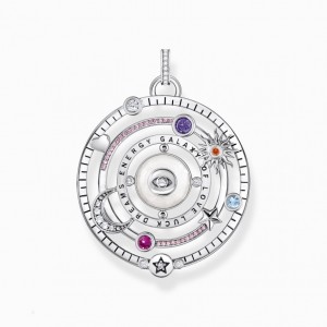 Thomas Sabo Silver Blackened Pendant With Half-Ball And Colourful Stones Prívesky Damske Strieborne | SK-08VYXFTKR