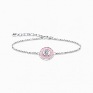 Thomas Sabo Silver Bracelet With Pinkish Cold Enamel And Stones Naramok Damske Strieborne | SK-47MHULSZC