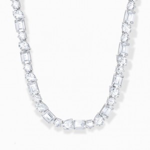 Thomas Sabo Silver Choker With 43 White Zirconia Stones In Different Sizes Nahrdelnik Damske Strieborne | SK-08CTQEADU
