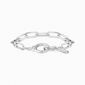 Thomas Sabo Silver Link Bracelet With White Zirconia And Ring Clasp Naramok Damske Strieborne | SK-91INEWQFL