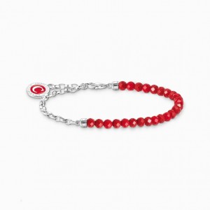 Thomas Sabo Silver Member Charm Bracelet With Red Beads Naramok Damske Strieborne | SK-28SLBTERM