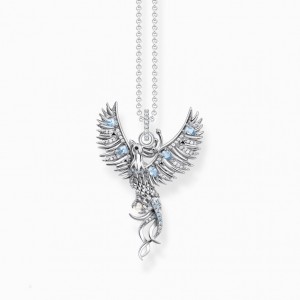 Thomas Sabo Silver Necklace With Phoenix Pendant And Various Colourful Stones Nahrdelnik Damske Strieborne | SK-72RUGWLHZ