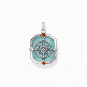 Thomas Sabo Silver Octagon-Shaped Pendant With Cold Enamel And Stones Prívesky Damske Strieborne | SK-86FPGXLZR