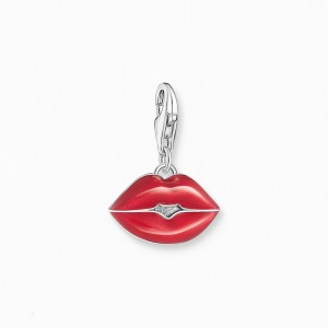 Thomas Sabo Silver Pendant In Shape Of Red Kissable Lips Prívesky Damske Strieborne | SK-80QTFYDJO