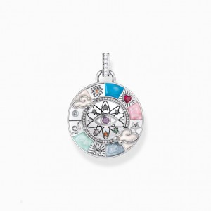 Thomas Sabo Silver Pendant Wheel Of Fortune With Cold Enamel And Stones Prívesky Damske Strieborne | SK-17EMOHRVW