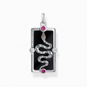 Thomas Sabo Silver Pendant With A Snake, Black Cold Enamel And Various Stones Prívesky Damske Strieborne | SK-23LKARXCM