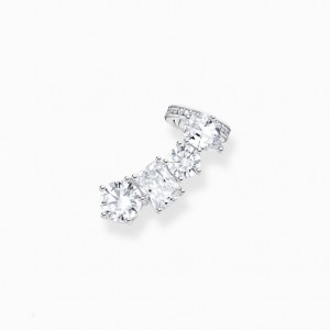 Thomas Sabo Silver Single Ear Stud In Ear Climber Štýl With White Zirconia Puzetove Nausnice Damske Strieborne | SK-59NAQZRVK