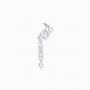 Thomas Sabo Silver Single Ear Stud In Ear Climber Štýl With White Zirconia Puzetove Nausnice Damske Strieborne | SK-45NYDXGFP