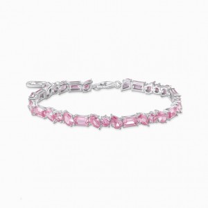 Thomas Sabo Silver Tenisove Bracelet With 31 Pink Zirconia Stones Naramok Damske Strieborne | SK-35VHXBLCU