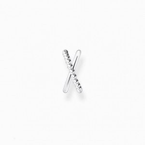 Thomas Sabo Single Ear Cuff Criss Cross Dots Silver Ucho Manžeta Damske Strieborne | SK-71HSWADJO