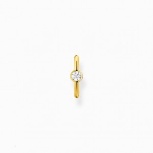Thomas Sabo Single Ear Cuff White Stone Gold Ucho Manžeta Damske Žlté Zlate Strieborne | SK-72VRWEIZK