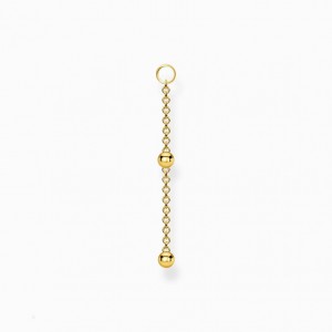 Thomas Sabo Single Ear Pendant Dots Gold Visiace Nausnice Damske Žlté Zlate Strieborne | SK-17PNVBMGZ