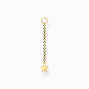 Thomas Sabo Single Ear Pendant Star Gold Visiace Nausnice Damske Žlté Zlate Strieborne | SK-35UYHDWPK