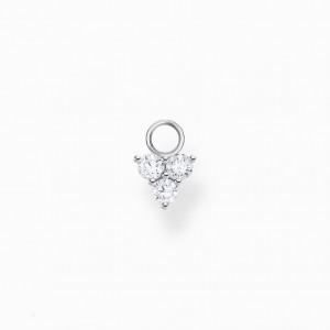 Thomas Sabo Single Ear Pendant White Stones, Silver Visiace Nausnice Damske Strieborne | SK-42BWSPHNL