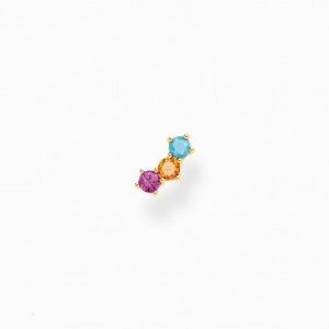 Thomas Sabo Single Ear Stud Colourful Stones, Gold Puzetove Nausnice Damske Žlté Zlate Strieborne | SK-82LMERPUN