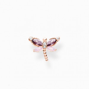 Thomas Sabo Single Ear Stud Dragonfly With Stones Rose Gold Puzetove Nausnice Damske Ruzove Zlate Strieborne | SK-08FJMTZBC