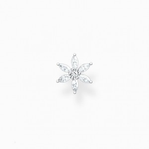 Thomas Sabo Single Ear Stud Flower White Stones Puzetove Nausnice Damske Strieborne | SK-49WYSOIAV