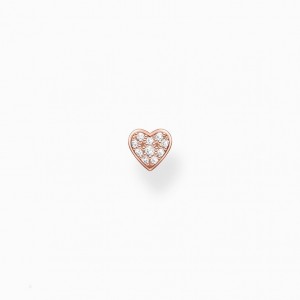 Thomas Sabo Single Ear Stud Heart Pavé Rose Gold Puzetove Nausnice Damske Ruzove Zlate Strieborne | SK-64RCJEWBD