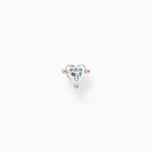 Thomas Sabo Single Ear Stud Heart Rose Gold Puzetove Nausnice Damske Ruzove Zlate Strieborne | SK-91OXGDVIS