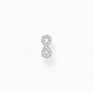 Thomas Sabo Single Ear Stud Infinity With White Stones Silver Puzetove Nausnice Damske Strieborne | SK-87KVYHWAB