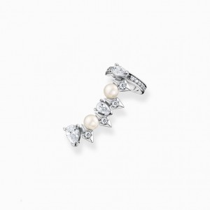 Thomas Sabo Single Ear Stud Pearls And Ice Crystals Silver Puzetove Nausnice Damske Strieborne | SK-74DJEYFOS