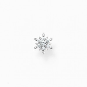 Thomas Sabo Single Ear Stud Snowflake With White Stones Silver Puzetove Nausnice Damske Strieborne | SK-40DRVUWYE