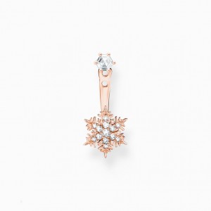Thomas Sabo Single Ear Stud Snowflake With White Stones Rose Gold Puzetove Nausnice Damske Ruzove Zlate Strieborne | SK-76MCGZOQY