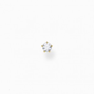 Thomas Sabo Single Ear Stud White Stone Gold Puzetove Nausnice Damske Žlté Zlate Strieborne | SK-05QVIMDZY