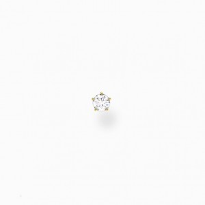 Thomas Sabo Single Ear Stud White Stone Small Gold Puzetove Nausnice Damske Žlté Zlate Strieborne | SK-10JAHDQRE