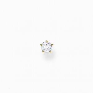 Thomas Sabo Single Ear Stud White Stone Gold Puzetove Nausnice Damske Žlté Zlate Strieborne | SK-92UBGPKHR