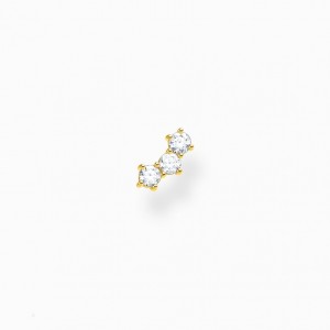 Thomas Sabo Single Ear Stud White Stones Gold Puzetove Nausnice Damske Žlté Zlate Strieborne | SK-35SIGWBUA