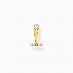 Thomas Sabo Single Ear Stud White Stones Gold Puzetove Nausnice Damske Žlté Zlate Strieborne | SK-38GERSFNY