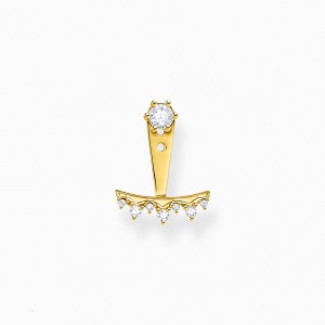 Thomas Sabo Single Ear Stud White Stones Gold Puzetove Nausnice Damske Žlté Zlate Strieborne | SK-89FZGSJHQ