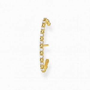 Thomas Sabo Single Ear Stud White Stones Gold Puzetove Nausnice Damske Žlté Zlate Strieborne | SK-50EPDCXHG