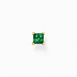 Thomas Sabo Single Ear Stud With Green Stone Gold Puzetove Nausnice Damske Žlté Zlate Strieborne | SK-97MUHBADQ