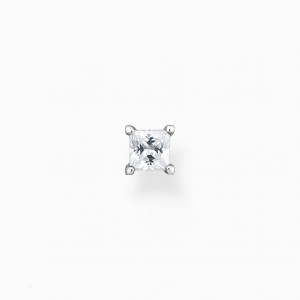Thomas Sabo Single Ear Stud With White Stone Silver Puzetove Nausnice Damske Strieborne | SK-75QJCOHIP