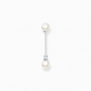 Thomas Sabo Single Earring Pearls With White Stone Silver Nausnice Damske Strieborne | SK-75FQIXTBA