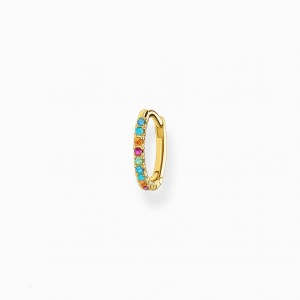 Thomas Sabo Single Hoop Earring Colourful Stones, Gold Visiace Nausnice Damske Žlté Zlate Strieborne | SK-28LHUVDCT