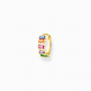 Thomas Sabo Single Hoop Earring Colourful Stones, Gold Visiace Nausnice Damske Žlté Zlate Strieborne | SK-13ZYMQJSL