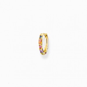 Thomas Sabo Single Hoop Earring Colourful Stones, Gold Visiace Nausnice Damske Žlté Zlate Strieborne | SK-71HXUZIAS