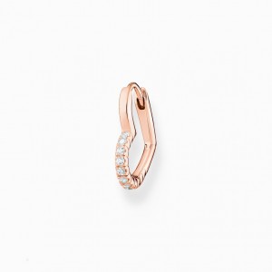 Thomas Sabo Single Hoop Earring Heart With White Stones Rose Gold Visiace Nausnice Damske Ruzove Zlate Strieborne | SK-24ORKQSPX