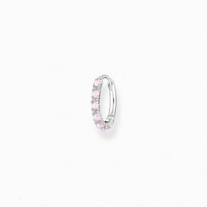 Thomas Sabo Single Hoop Earring Pink Stones Visiace Nausnice Damske Strieborne | SK-29QBMDNCL
